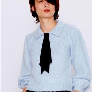 Zara cropped sweater with tie